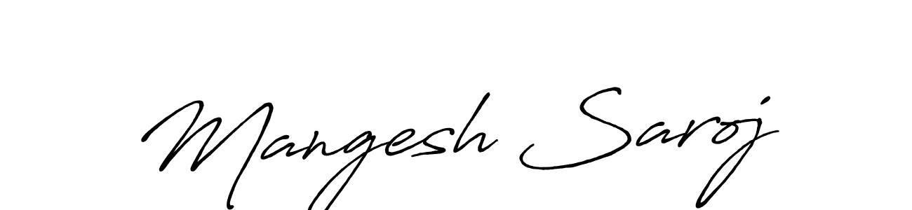 How to make Mangesh Saroj signature? Antro_Vectra_Bolder is a professional autograph style. Create handwritten signature for Mangesh Saroj name. Mangesh Saroj signature style 7 images and pictures png